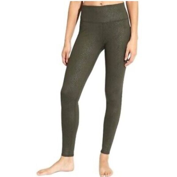 NWOT Athleta Serpent Print Olive Green High Rise Chaturanga Ankle Leggings XS - Picture 1 of 13